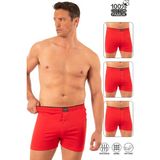 Özkan Underwear Özkan 0041 3'lü Paket Erkek %100 Pamuklu Şardonlu Klasik Rahat Kesim Havlu Bel Süprem Penye Boxer - 2XL - Kırmızı