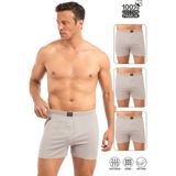 Özkan Underwear Özkan 0041 3'lü Paket Erkek %100 Pamuklu Şardonlu Klasik Rahat Kesim Havlu Bel Süprem Penye Boxer - Gri Melanj