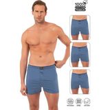Özkan Underwear Özkan 0041 3'lü Paket Erkek %100 Pamuklu Şardonlu Klasik Rahat Kesim Havlu Bel Süprem Penye Boxer - Mavi
