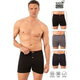 Özkan Underwear Özkan 0041 3'lü Paket Erkek Karışık Renk Şardonlu Pamuklu Düğmeli Penye Boxer