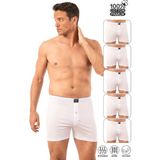 Özkan Underwear Özkan 0041 5'li Paket Erkek %100 Pamuklu Şardonlu Klasik Rahat Kesim Havlu Bel Süprem Penye Boxer - 2XL - Beyaz