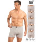 Özkan Underwear Özkan 0041 5'li Paket Erkek %100 Pamuklu Şardonlu Klasik Rahat Kesim Havlu Bel Süprem Penye Boxer - Gri Melanj