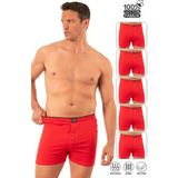 Özkan Underwear Özkan 0041 5'li Paket Erkek %100 Pamuklu Şardonlu Klasik Rahat Kesim Havlu Bel Süprem Penye Boxer - Kırmızı