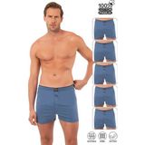 Özkan Underwear Özkan 0041 5'li Paket Erkek %100 Pamuklu Şardonlu Klasik Rahat Kesim Havlu Bel Süprem Penye Boxer - Mavi
