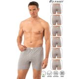 Özkan Underwear Özkan 0043 6'lı Paket Erkek %100 Pamuklu Penye Süprem Kumaş Esnek Rahat Torbalı Paçalı Don Boxer Külot - 2XL - Gri Melanj