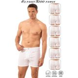 Özkan Underwear Özkan 0043 6'lı Paket Erkek %100 Pamuklu Penye Süprem Kumaş Esnek Rahat Torbalı Paçalı Don Boxer Külot - Beyaz - 2XL