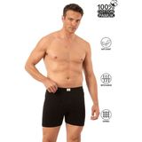 Özkan Underwear Özkan 0043 Erkek %100 Pamuklu Penye Süprem Kumaş Esnek Rahat Torbalı Paçalı Don Boxer Külot - XL - Siyah