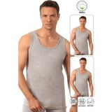 Özkan Underwear Özkan 0050 2'li Paket Erkek Pamuklu Süprem Esnek Rahat Kalın Askılı Atlet - Gri Melanj - XL
