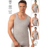 Özkan Underwear Özkan 0050 3'lü Paket Erkek %100 Pamuklu Süprem Esnek Rahat Kalın Askılı Atlet - Gri Melanj
