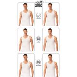 Özkan Underwear Özkan 0050 6'lı Paket Erkek %100 Pamuklu Penye Süprem Kalın Askılı Atlet - 3XL - Beyaz