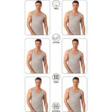 Özkan Underwear Özkan 0050 6'lı Paket Erkek %100 Pamuklu Penye Süprem Kalın Askılı Atlet - 5XL - Gri Melanj