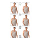 Özkan Underwear Özkan 0050 6'lı Paket Erkek %100 Pamuklu Penye Süprem Kalın Askılı Atlet - Gri Melanj