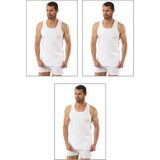 Özkan Underwear Özkan 0058 3'lü Paket Erkek %100 Pamuklu Ribana Esnek Rahat Sırtı Çapraz Sporcu Rambo Kalın Askılı Atlet - Beyaz