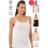 Özkan Underwear Özkan 0107 3'lü Paket Kadın %100 Pamuklu Ribana Karışık Renk Esnek Rahat Ip Askılı Örme Atlet - 2XL