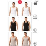 Özkan Underwear Özkan 0113 6'lı Paket Erkek %100 Pamuklu Karışık Renk Esnek Yumuşak Ribana Kalın Askılı Atlet - Karışık-ÇokRenkli