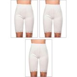 Özkan Underwear Özkan 0114 3'lü Paket Kadın Pamuklu Dantelli Ribana Esnek Yumuşak Paçalı Alt Içlik Don Külot Tayt - Beyaz