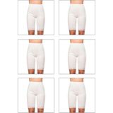 Özkan Underwear Özkan 0114 6'lı Paket Kadın Pamuklu Dantelli Ribana Esnek Yumuşak Paçalı Alt Içlik Don Külot Tayt - Beyaz - 4XL