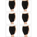 Özkan Underwear Özkan 0114 6'lı Paket Kadın Pamuklu Dantelli Ribana Esnek Yumuşak Paçalı Alt Içlik Don Külot Tayt - Siyah - XL