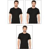 Özkan Underwear Özkan 0116 3'Lü Paket Erkek Ribana Esnek Rahat Kapalı Yaka Yarım Kol Atlet Fanila - Siyah - XL
