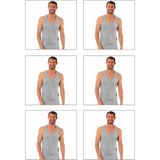 Özkan Underwear Özkan 0267 6'lı Paket Erkek %95 Pamuklu Likralı Süprem Esnek Rahat Sırtı Çapraz Sporcu Rambo Atlet; - 2XL - Gri Melanj