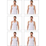 Özkan Underwear Özkan 0267 6'lı Paket Erkek %95 Pamuklu Likralı Süprem Esnek Rahat Sırtı Çapraz Sporcu Rambo Atlet; - XL - Beyaz