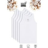 Özkan Underwear Özkan 0702 5'li Paket Erkek Çocuk %100 Pamuklu Süprem Esnek Rahat Kalın Askılı Atlet - 7 - 8 Yaş - Beyaz