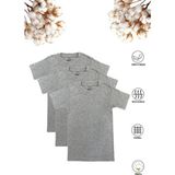Özkan Underwear Özkan 0706 3'lü Paket Erkek Çocuk %100 Pamuklu Ribana Esnek Rahat Yarım Kol Kapalı Yaka Fanila T-shirt - 1 - 2 Yaş - Gri Melanj