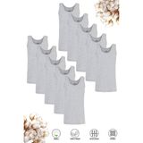 Özkan Underwear Özkan 0801 10'lu Paket Erkek Çocuk Ribana %100 Pamuklu Esnek Rahat Kalın Askılı Atlet - 3 - 4 Yaş - Gri Melanj