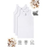 Özkan Underwear Özkan 0801 3'lü Paket Erkek Çocuk %100 Pamuklu Ribana Esnek Rahat Kalın Askılı Atlet - 7 - 8 Yaş - Beyaz