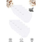Özkan Underwear Özkan 0840 10'lu Paket Kız Çocuk %100 Pamuklu Ribana Esnek Rahat Taş Detaylı Slip Külot - Beyaz - 5 - 6 Yaş