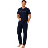 Özkan Underwear Özkan 1000-12-13-14 Erkek %100 Pamuklu Bisiklet Yaka Kısa Kollu Cepli Pijama Takımı - Lacivert - XL