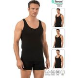 Özkan Underwear Özkan 10852 3'lü Paket Erkek Premium Esnek Kumaş Pamuklu Modal Kalın Askılı Atlet - Siyah - 3XL