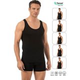 Özkan Underwear Özkan 10852 5'li Paket Erkek Premium Kumaş Pamuklu Modal Esnek Rahat Kalın Askılı Atlet - Siyah - 2XL