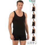 Özkan Underwear Özkan 10852 5'li Paket Erkek Premium Kumaş Pamuklu Modal Esnek Rahat Kalın Askılı Atlet - Siyah - 3XL