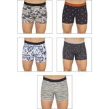 Özkan Underwear Özkan 11111 5'li Paket Erkek Pamuklu Karışık Desenli Likralı Penye Boxer