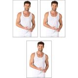 Özkan Underwear Özkan 11407 3'lü Paket Erkek %100 Pamuklu Süprem Esnek Rahat Kalın Askılı Örme Atlet - Beyaz - XL