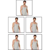 Özkan Underwear Özkan 11407 5'li Paket Erkek %100 Pamuklu Süprem Esnek Rahat Kalın Askılı Örme Atlet - Gri Melanj - 2XL