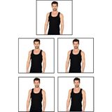 Özkan Underwear Özkan 11407 5'li Paket Erkek %100 Pamuklu Süprem Esnek Rahat Kalın Askılı Örme Atlet - Siyah - 2XL