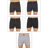 Özkan Underwear Özkan 11810 5'li Paketli Erkek Pamuklu Esnek Yumuşak Desenli Penye Boxer Şort Külot - 4XL