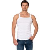 Özkan Underwear Özkan 12458 Erkek %100 Pamuklu Kare Yaka Ince Askılı Ribana Esnek Rahat Atlet - Beyaz - XL