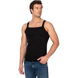 Özkan Underwear Özkan 12458 Erkek %100 Pamuklu Kare Yaka Ince Askılı Ribana Esnek Rahat Atlet - Siyah