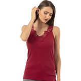 Özkan Underwear Özkan 2001 Kadın %100 Pamuklu Ribana Dantelli Güpürlü Manolya Atlet - 3XL - Bordo