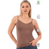Özkan Underwear Özkan 2040 4'lü Paket Kadın Premium Kumaş Viskon Saten Yakalı Karışık Renk Atlet Esnek Rahat Ince Askılı Atlet - 2XL