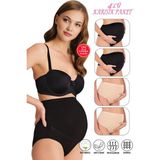 Özkan Underwear Özkan 23582 4'lü Paket Kadın 2 Siyah 2 Ten Karışık Paket Pamuklu Likralı Süprem Hamile Lohusa Yüksek Bel Bato Külot - Ten - Siyah