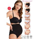 Özkan Underwear Özkan 23582 6'lı Paket Kadın 2 Siyah 2 Beyaz 2 Ten Karışık Renk Pamuklu Likralı Süprem Hamile Lohusa Yüksek Bel Bato Külot - 3XL