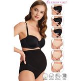 Özkan Underwear Özkan 23582 6'lı Paket Kadın 3 Siyah 3 Ten Rengi Pamuklu Likralı Süprem Hamile Lohusa Yüksek Bel Bato Külot - Çok Renkli - 2XL