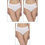 Özkan Underwear Özkan 23922 3'lü Paket Kadın Pamuklu Modal Esnek Yumuşak Yüksek Bel Bato Külot - Beyaz - 3XL