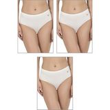 Özkan Underwear Özkan 23922 3'lü Paket Kadın Pamuklu Modal Esnek Yumuşak Yüksek Bel Bato Külot - Ekru - 2XL