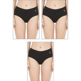 Özkan Underwear Özkan 23922 3'lü Paket Kadın Pamuklu Modal Esnek Yumuşak Yüksek Bel Bato Külot - Siyah