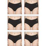 Özkan Underwear Özkan 23922 6'lı Paket Kadın Pamuklu Modal Esnek Yumuşak Yüksek Bel Bato Külot - Siyah